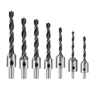 4 pezzi/7 pezzi HSS punta da trapano svasatrice alesatore for lavorazione del legno smussatura trapano svasatore pliot fresa foro trapano foro vite(7pcs 3-10mm)