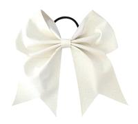 4 pezzi 7 pollici paillettes cheerleading fiocco for capelli glitter solido fiocchi elastici for coda di cavallo fermaglio for for ragazze e donne Per Cheerleader(White)