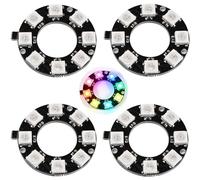4 pezzi 8 bit WS2812 RGB LED Ring Modul, 5050 LED Full Color RGB Light Module per Arduino, Raspberry Pi, progetti fai da te