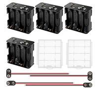 4 Pezzi 8x1.5V AA Supporto Batteria, KUOQIY 12V Portabatteria con Clip Batteria Tipo I & Tipo T, AA Battery Holder, con Custodia Batteria in Plastica