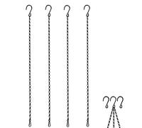 4 Pezzi 90cm Nero Metallo Catena Sospesa, Ganci e Clip per Cesti Appesi, Mangiatoie Uccelli, Lanterne Eoliche e Ornamenti