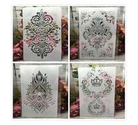 4 pezzi A4 29 cm Vintage Totem fai da te stencil a strati for pittura murale scrapbooking modello decorativo colorare