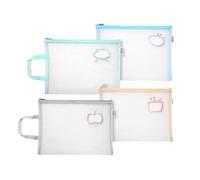 4 Pezzi A5 Sacchetto del Documento in Rete a Doppio Strato Borse di File A5 con Cerniera Trasparente per Ufficio, Scuola, Casa, Forniture da Viaggio,portalistini a5,fogli plastificatrice a5(4 Colori)