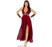 4 pezzi. Abito da fanciulla guerriera con polsini, imbracatura e copricapo