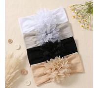 4 pezzi Accessori per capelli da neonato carini con fiori, fasce per capelli da principessa morbide e delicate sulla pelle, versatili per l'uso quotidiano Tagli UnicaColore unicoPoliammide