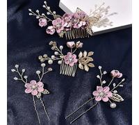 4 Pezzi Accessori per Capelli da Sposa Viola Damigella D'onore, Accessori per Il matrimonio di Capodanno Pettine per Capelli, per Spose, Damigelle o Damigelle, Semplici e Generose(Viola)