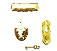 4 pezzi accessori per la casa delle bambole Cospaly realistica casa delle bambole decorazione battento porta serratura piastra porta set forniture per la casaPratico e ingegnoso