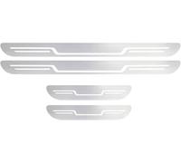 4 Pezzi Acciaio Inossidabile Battitacco per BMW 3 Series 3er Serie 3 E36 E90 E90N 323i 325i 328i 330i, Auto Protezione Plates Anti Graffio Scuff Accessori,Silver
