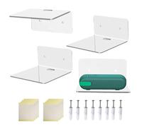 4 pezzi acrilico Wall Shelves - Multifunzione 4 pollici Holder Display Shelf, Bedroom Bookshelf Album Kitchen Bathroom Living Room Storage Workplace | Floating Book Display, Bathroom Toiletry