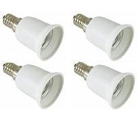 4 Pezzi Adattatore Convertitore da E14 ad E27 da presa attacco piccolo a grande. Ideale per lampadine led. Certificato a norma CE