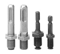 4 Pezzi Adattatore per Mandrini Trapano Strumento di Potere Drill Chuck Connector Quadrato Esagonale Adattatore con Codolo Tondo Adattatore per Conversione Stelo