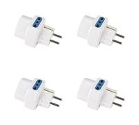 4 Pezzi Adattatore Multiprese da Viaggio, 2 Prese Bipasso 10A/16A + 1 Universale, Spina Elettrica Franco/Tedesca 16A 2P+T Schuko