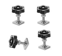 4 Pezzi Adattatore per Binario a T, Viti Scorrevoli T Nut, M6 x 35 mm, con Dadi a Stella, Dadi e Rondelle, Kit di Fissaggio per Barre da Tetto, Portapacchi, Portabici e Supporti Ringhiere