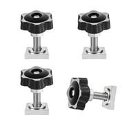 4 Pezzi Adattatore per Binario a T, Viti Scorrevoli T Nut, M8 x 40 mm, con Dadi a Stella, Dadi e Rondelle, Kit di Fissaggio per Barre da Tetto, Portapacchi, Portabici e Supporti Ringhiere