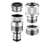 4 Pezzi Adattatore per Giardino E Doccia Tubi Acciaio Inox Connettori