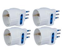 4 Pezzi Adattatore Triplo Spina 10A e 16A Adattatore Triplo Presa Schuko