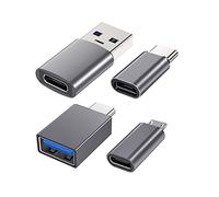 (4 Pezzi), Adattatore USB C Femmina a USB Maschio, da USB C a Micro USB OTG Compatibile con iPhone, PC, Samsung Galaxy, iPad, Laptop, MacBook Pro, Google Pixel, AirPods