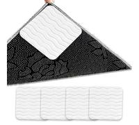 4 Pezzi Adesivi Antiscivolo per Tappetini, texture ondulata, Vacuum Tech, 10 x 10cm per una presa migliorata sul pavimento, facilmente rimovibili, lavabili in lavatrice e riutilizzabili (Bianco)