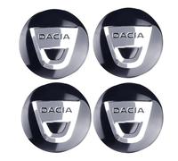 4 Pezzi Adesivi Coprimozzo Auto per Dacia Duster Logan Sandero Lodgy, Adesivo Incollato Facile da Usare Per la 56mm Decorazione di Ruote di Automobili Nero,Black