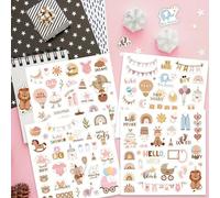 4 pezzi Adesivi per bambini, ideali per decorare diari e album di ritagli. Questi adesivi per bambini sono perfetti per decorare libri della memoria per neonati maschi e femmine, oltre che per bomboni