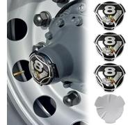4 Pezzi Adesivi Personalizzati Griffin V8 in Alluminio Compatibili con Coprimozzo Centrale Cerchioni Camion Scania Badge Emblema Adesivo Copertura (nero)