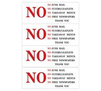 4 Pezzi Adesivo Avviso Posta Indesiderata per Cassetta, PVC Rosso | Etichetta ad Alta Visibilità, per Sportello Postale e Ingresso Ufficio, Aiuta a Proteggere Posta Importante