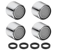 4 Pezzi Aeratore Rubinetto Cucina M22,Rompigetto Rubinetto Cucina,con 4 Rondelle,Antispruzzo,Risparmio Idrico,Filtri Rubinetti Lavandino per Bagni e Cucine (22mm Filettatura Femmina)
