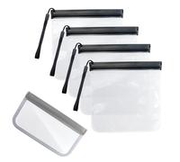 4 pezzi aeroporto trasparente approvato impermeabile e a prova di perdite, certificato TSA, bagaglio a mano, 1 litro, borsa da viaggio aereo, gadget da viaggio, 20 x 20 cm, con manico, 1