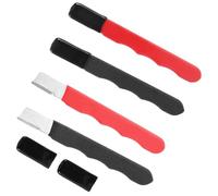 4 Pezzi Affilatrice Attrezzi da Giardino, Affilatrice Portatile per Lame d'Ascia Mini Strumento di Affilatura Cesoie per Siepi Potatori Forbici Accette Falce (Nero, Rosso)