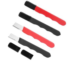 4 Pezzi Affilatrice Attrezzi da Giardino, Affilatrice Portatile per Lame d'Ascia Mini Strumento di Affilatura Cesoie per Siepi Potatori Forbici Accette Falce (Nero, Rosso)