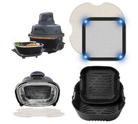 4 pezzi Airfryer accessori per Ninja Crispi FN101EU, stampo in silicone Airfryer + paraschizzi in acciaio inox + tappetini in silicone per ninja Crispi Airfryer accessori, riutilizzabile Airfryer