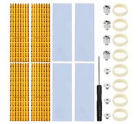 4 Pezzi Alette di Raffreddamento M.2 SSD, VooGenzek Dissipatore di Calore in Alluminio, con Viti SSD M.2 e Cuscinetto Termico in Silicone, per Computer Portatile Desktop, 70x22x6mm, Oro