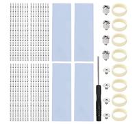 4 Pezzi Alette di Raffreddamento M.2 SSD, VooGenzek Dissipatore di Calore in Alluminio, con Viti SSD M.2 e Cuscinetto Termico in Silicone, per Computer Portatile Desktop, 70x22x6mm, D'argento