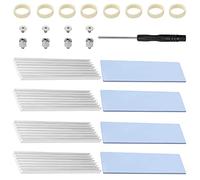 4 Pezzi Alette di Raffreddamento M.2 SSD, VooGenzek Dissipatore di Calore in Alluminio, con Viti SSD M.2 e Cuscinetto Termico in Silicone, per Computer Portatile Desktop, 70x22x3mm, D'argento