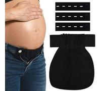 4 Pezzi Allarga Pantaloni Fibbia Di Estensione Regolabile, Prolunga Pantaloni Premaman Estensori Vita Pulsante Elastici Estensione,Estensori Cintura Premaman Regolabili Elastico,Per Donne Incinte