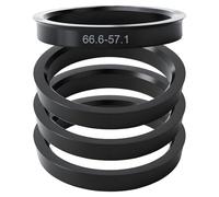 4 Pezzi Anelli Di Centraggio 66,6 A 57,1, Anello Di Centraggio Cerchio In Plastica Nero, Anelli Di Centraggio Universali, Compatibili con VW Mercedes, Riduzione delle Vibrazioni per Cerchi