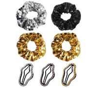 4 Pezzi Anelli Per Capelli Con Paillettes E 3 Pezzi Clip Per Capelli Di Strass, Elei Accessori Per Capelli Personalizzati, Accessori Per Capelli Lucenti, Accessori Per Acconciatura.