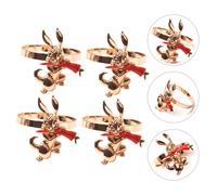 4 pezzi Anelli per tovaglioli a forma di carota di Pasqua da pranzo da pranzo