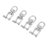 4 Pezzi Anello Girevole in Acciaio Inox, Carichi Pesanti | Collegamento Liscio, Superficie senza Bave, per Corda da Arrampicata, Guinzaglio per Animali, Giardino