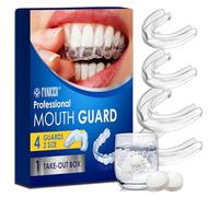 4 Pezzi Anti Digrignamento dei Denti Mouth Guard, Comodo Paradenti Automodellante,2 misure Apparecchio Dent,Antirussamento Antirumore,Anti Bruxismo,Migliora La Qualità Del Sonno