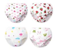 4 Pezzi Apprendimento Rete Traspirante Mutande,Mutandine Apprendimento Bambino,Bambini Cotone Assorbente Pantaloni da Vasino,Riutilizzabile (Rosa)