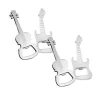 4 Pezzi Apribottiglie a Forma di Chitarra e Violino in Metallo | Lega di Zinco, Leggero e Portatile, Compatibile Tappi e Anelli, per Matrimoni e Hotel