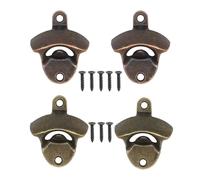 4 Pezzi Apribottiglie Parete, Rustico Vintage Apribirra Muro da Barista con Viti, Vintage Apribottiglie, Cavatappi da Muro, Conservante, Apribottiglie per Bar Cucine Ristoranti Garage Festa Ritrovo
