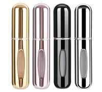 4 pezzi Atomizzatore per profumo portatile da 5ml - Senza perdite, flaconi spray in lega di alluminio per viaggiare | Facile da riempire per profumi, oli, colonie e liquidi essenziali da viaggio, acce