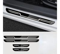 4 Pezzi Auto Acciaio Inossidabile Battitacco per Fiat Panda III Cross 2014-2019 2020 2021 2022 2023 2024 2025, Piastra Battitacco Auto in Acciaio Inossidabile(Black)