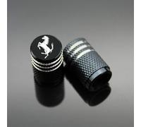 4 Pezzi Auto Cappucci delle Valvole per Ferrari, con Logo Auto Antipolvere Tappo per Valvola Tappi Valvole Pneumatici, Gomma Parapolvere Antiruggine