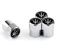4 Pezzi Auto Cappucci delle Valvole per Maserati, con Logo Auto Antipolvere Tappo per Valvola Tappi Valvole Pneumatici, Gomma Parapolvere Antiruggine