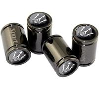 4 Pezzi Auto Cappucci delle Valvole per Maserati, con Logo Auto Antipolvere Tappo per Valvola Tappi Valvole Pneumatici, Gomma Parapolvere Antiruggine