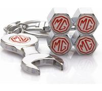 4 Pezzi Auto Cappucci delle Valvole per MG, con Logo Auto Antipolvere Tappo per Valvola Tappi Valvole Pneumatici, Gomma Parapolvere Antiruggine
