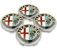 4 Pezzi Auto Coprimozzi Adesivo per Alfa Romeo Giulietta Spider GT Giulia Mito 147/156/159/166 Stelvio 60mm, Centrale Copri Ruote Tappo Mozzo Ruota Cappellini Centro Accessori